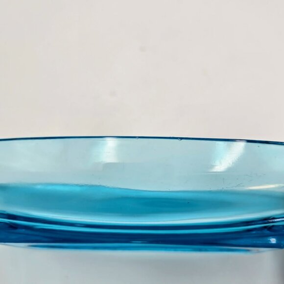Vintage 1960s Hazel Atlas Glass Capri Blue Colony Trinket Celery Relish Candy - Picture 7 of 9